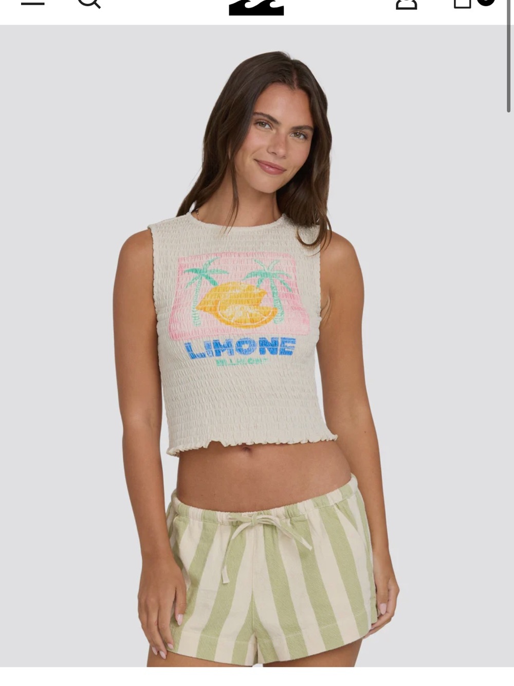 Billabong Club Beach Tank Top Limone Scrunch Medium
